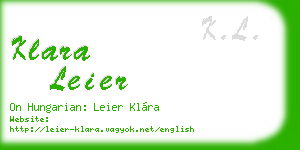 klara leier business card