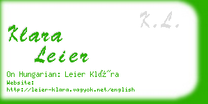 klara leier business card